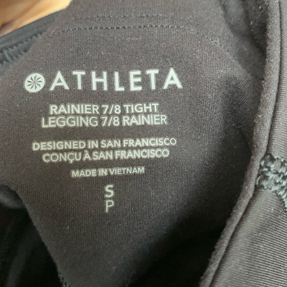 Athleta Rainier 7/8 S Black Leggings gym exercise size‎ S pockets - Picture 3 of 12